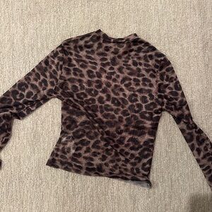 Leopard Print Long Sleeve Top